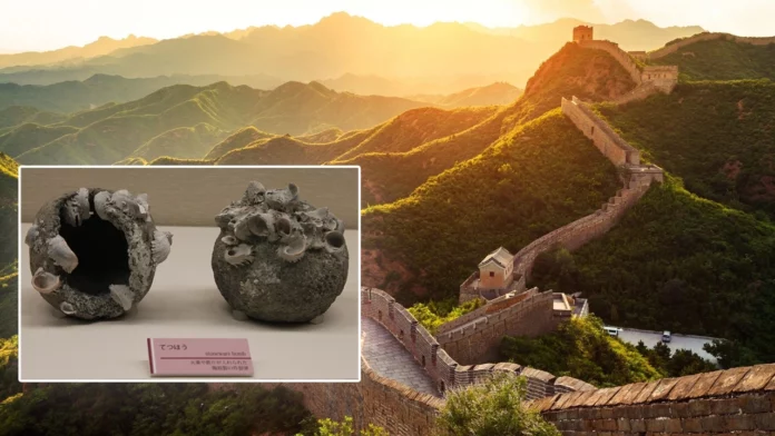400 Year Old Stone Grenades neat Great Wall of China