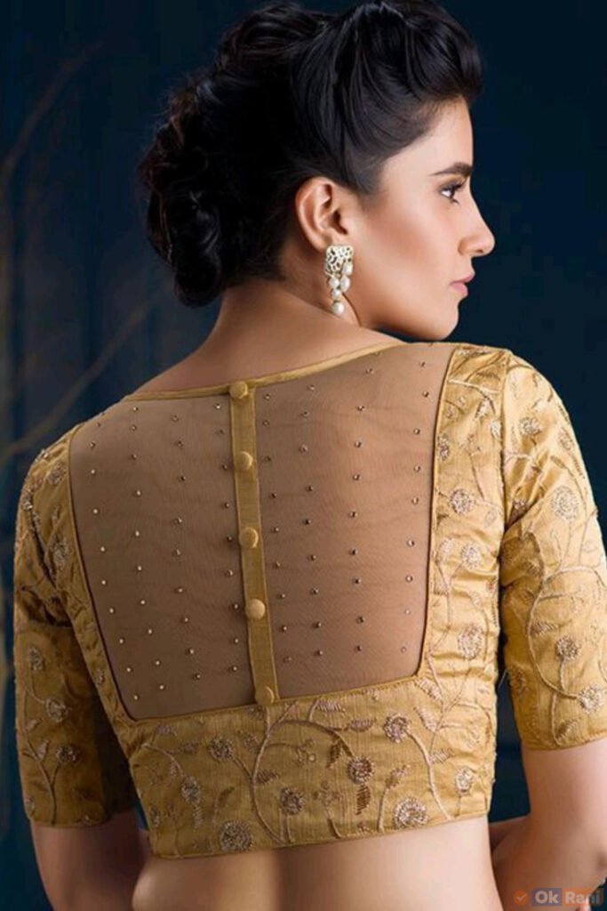 Netted-Back-Neck-Blouse-Designs
