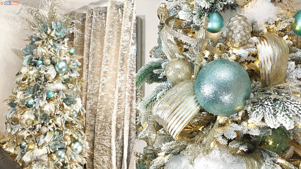 Blue gold and silver christmas decorations