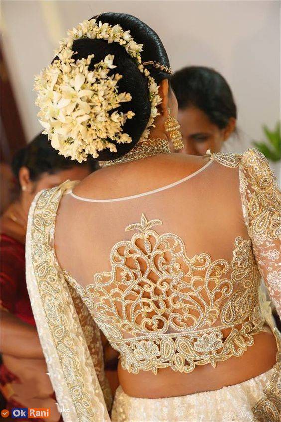 Embroidered Bridal Saree Blouse Back Designs