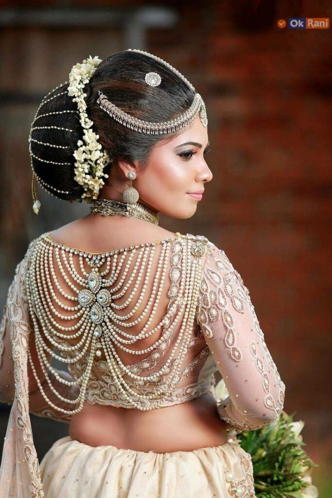 Bridal Saree Blouse Back Designs With pearls