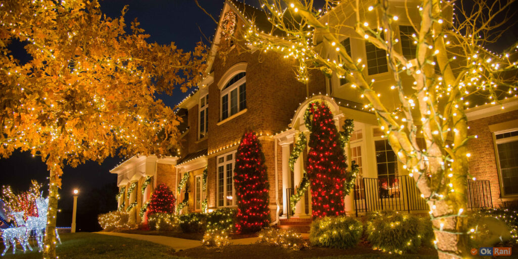 outdoor christmas decorations with lights