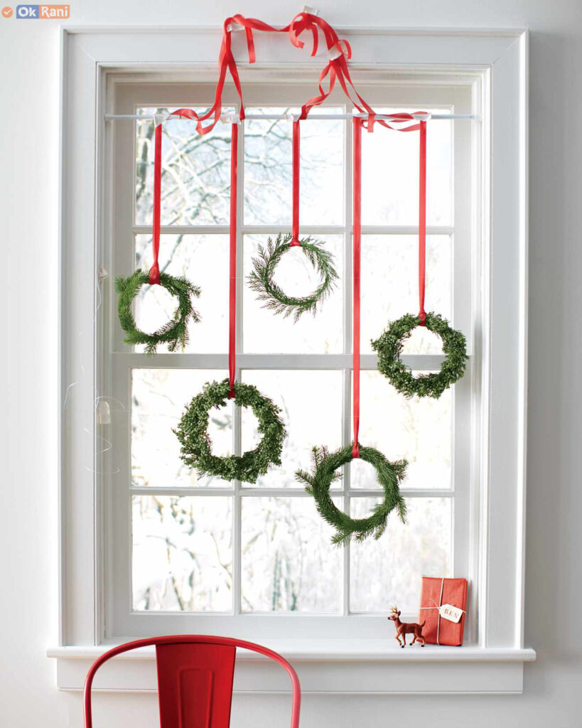 Christmas wreath window ideas