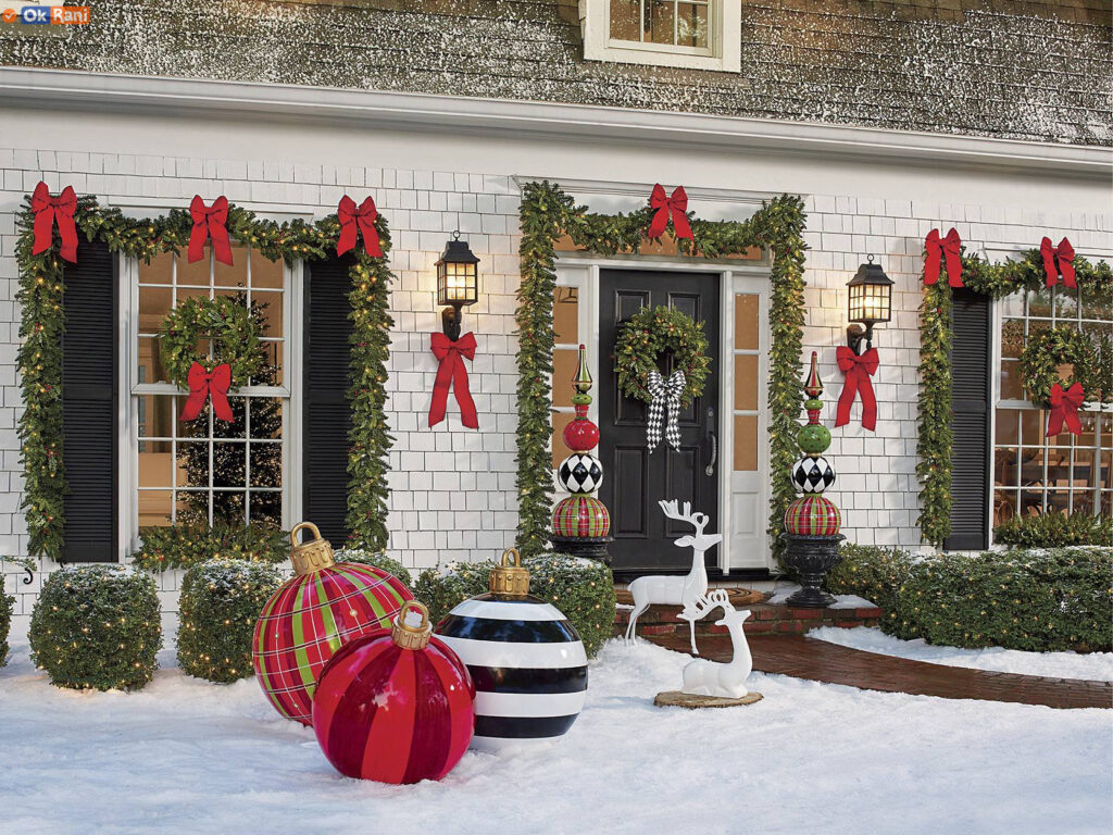 outdoor Front Porch Christmas Decorations