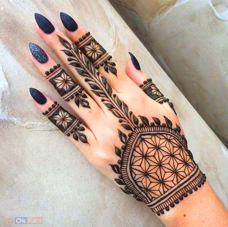 Lace Back Hand Mehndi Design Bridal 