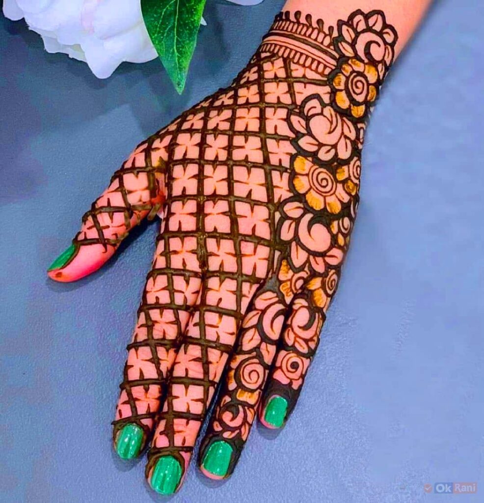 Lace Inspired Mehndi Design for Back Hand