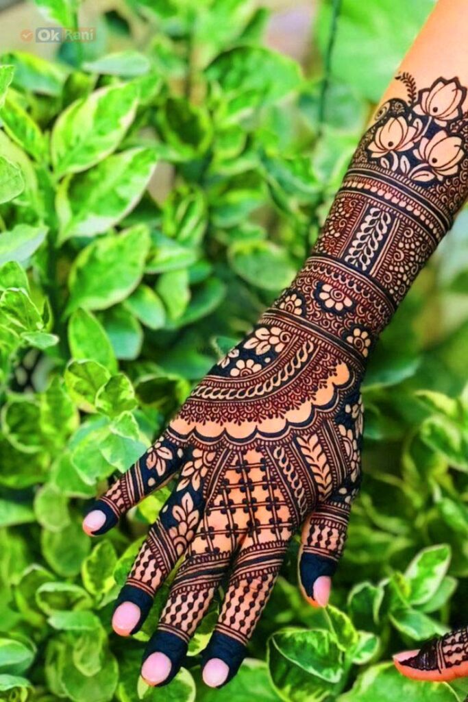 Simple Back Hand Mehndi Design Traditional