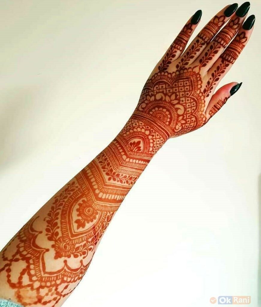 Traditional Simple Mehendi Design Back hand