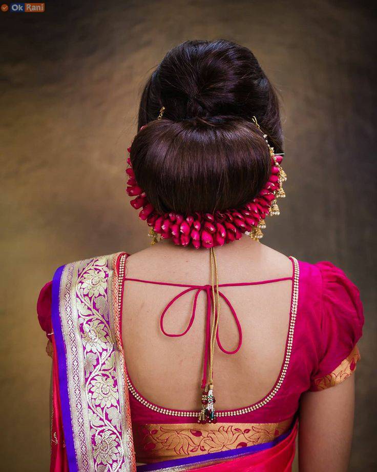 Traditional-Blouse-Back-Neck-Designs with a knot
