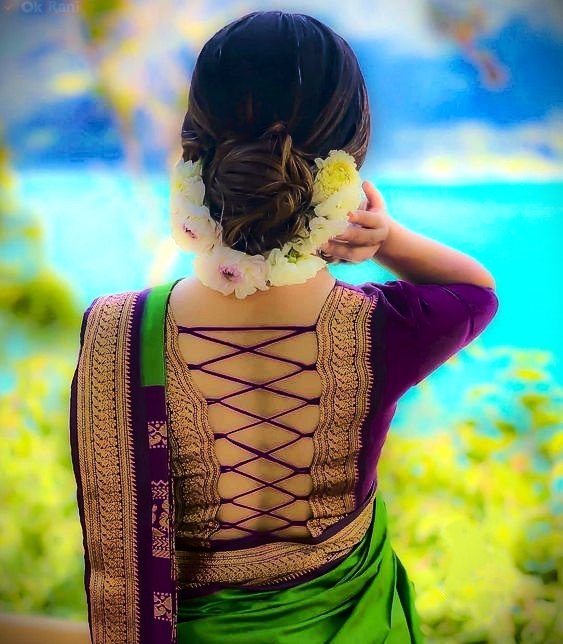 blouse designs back side silk sarees