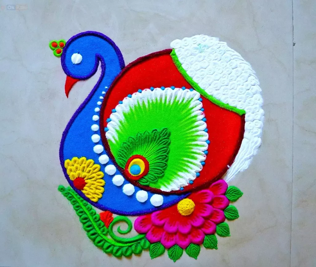 colourful pongal rangoli