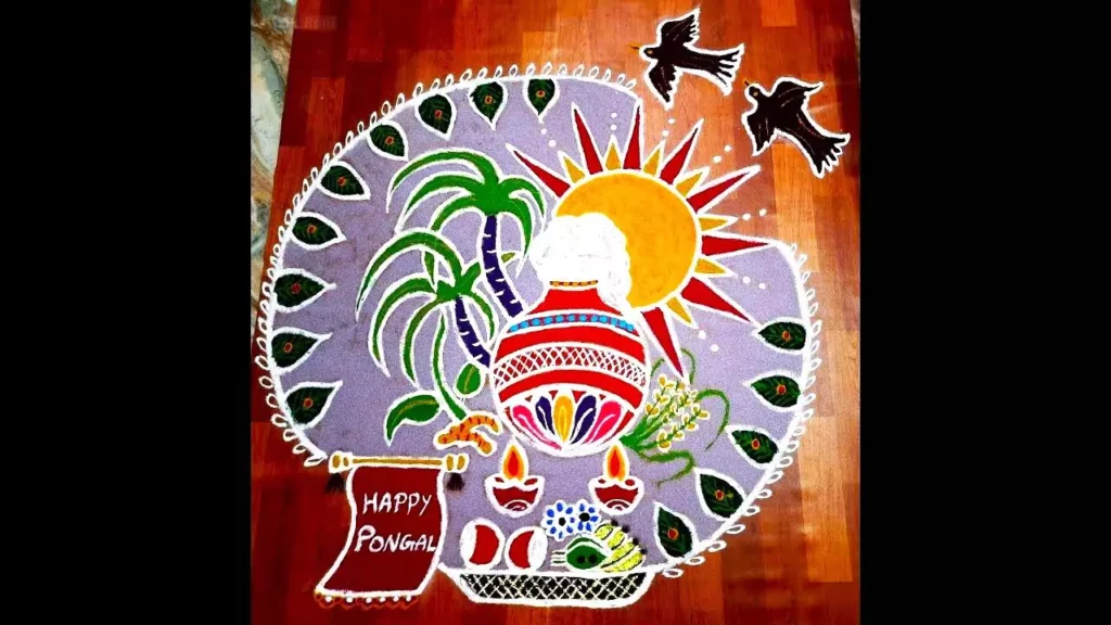 Pongal Kolam Designs traditional simple and easy
