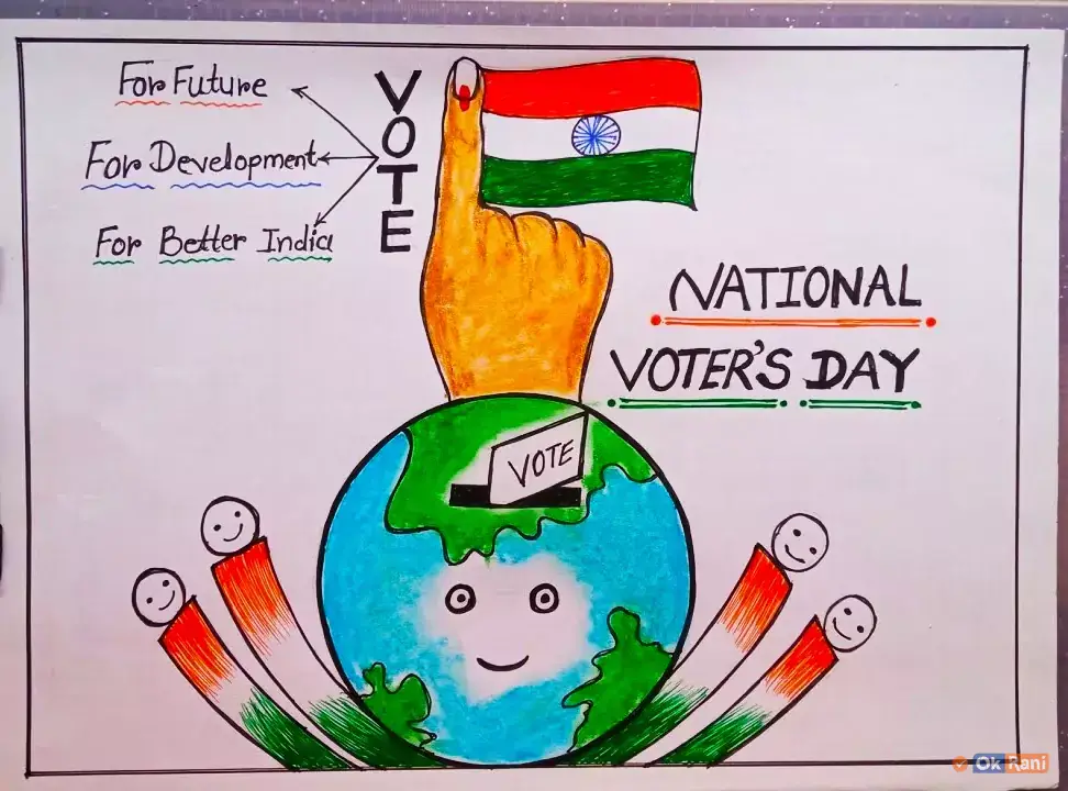 Easy National Voters Day Drawing