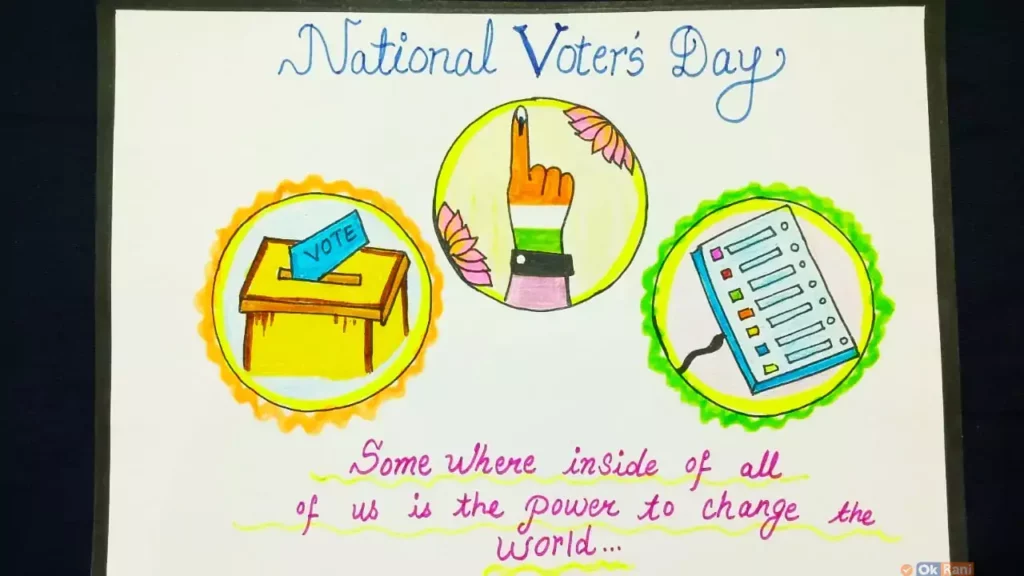 Simple National Voters day drawing