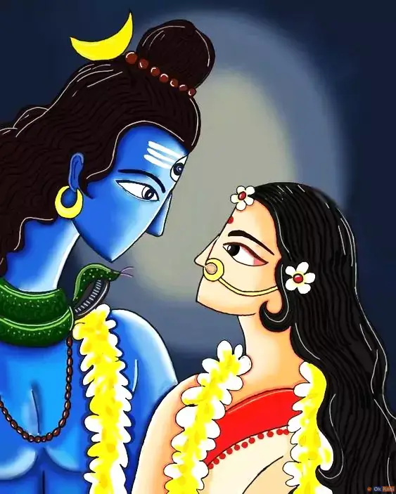 Lord Shiva and Parvati drawing
